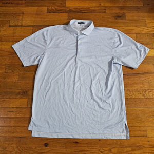 Turtleson Men's Patterned Polo Shirt Blue White Size Large